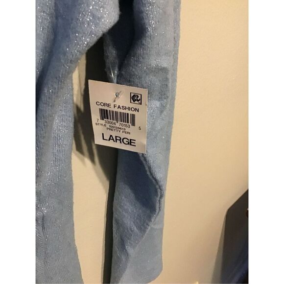 NWT INC International Concepts Blue Sparkly Long Sleeve Sweater - Picture 3 of 6